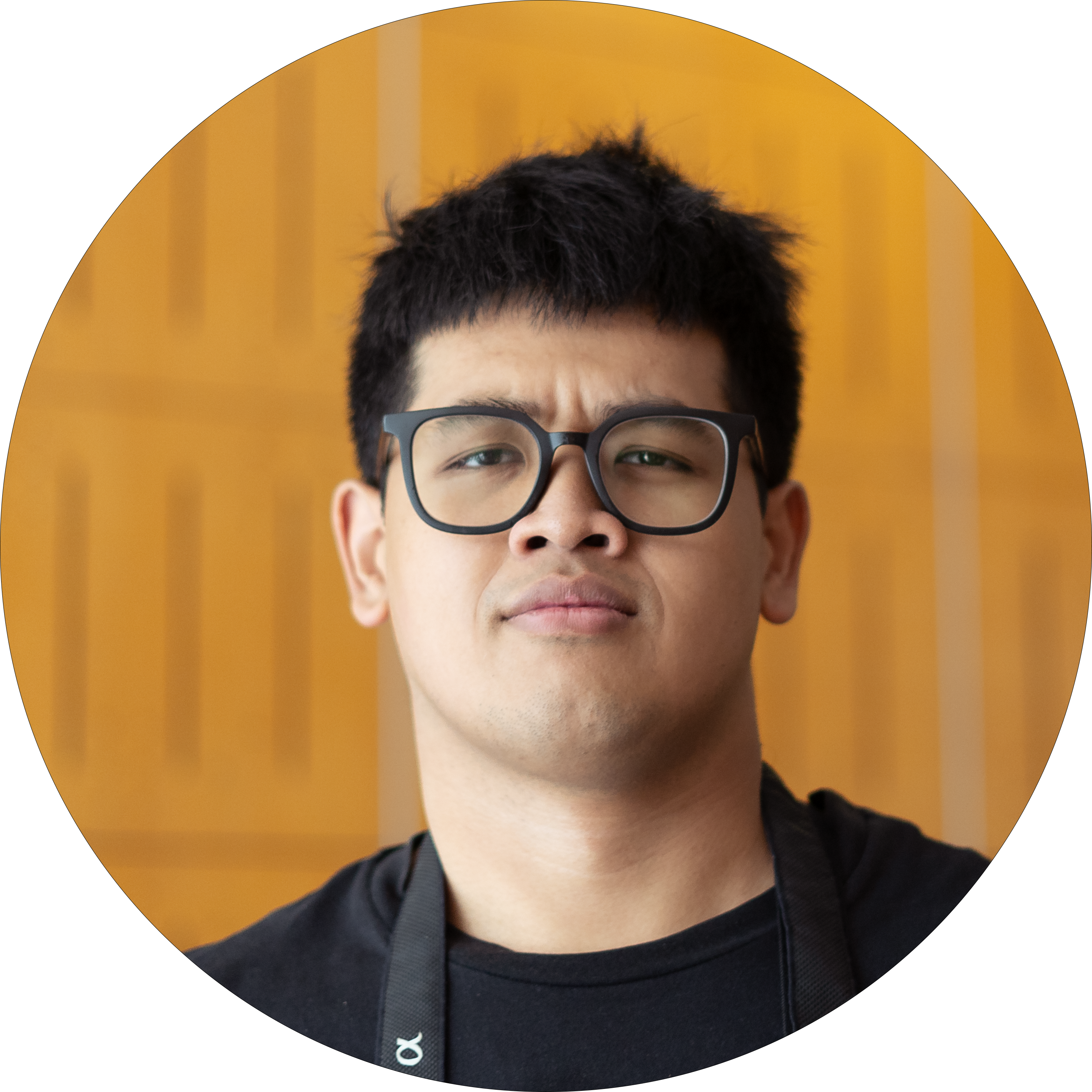 Smiling realtor with orange background